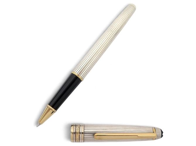 MONTBLANC ROLLER MEISTERSTUCK SOLITAIRE DOUE STERLING SILBER STIFT + ETUI - Ansicht 2