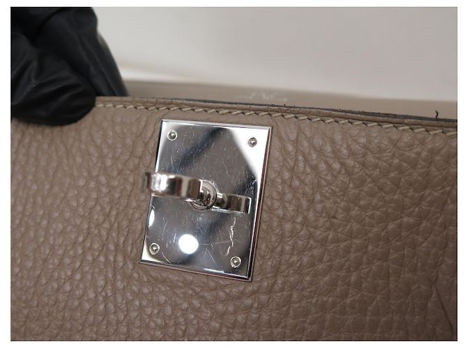 Hermès BORSA A MANO HERMES JYPSIERE 28 IN PELLE CLEMENCE TAUPE A TRACCOLLA - vista 18