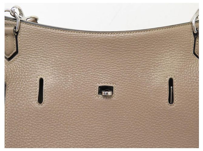 Hermès BORSA A MANO HERMES JYPSIERE 28 IN PELLE CLEMENCE TAUPE A TRACCOLLA - vista 19