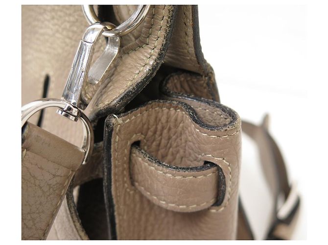 Hermès BORSA A MANO HERMES JYPSIERE 28 IN PELLE CLEMENCE TAUPE A TRACCOLLA - vista 21