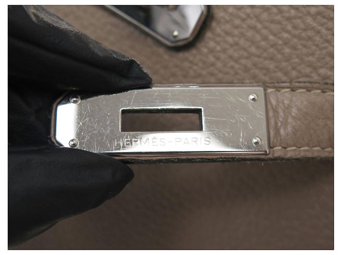 Hermès BORSA A MANO HERMES JYPSIERE 28 IN PELLE CLEMENCE TAUPE A TRACCOLLA - vista 4