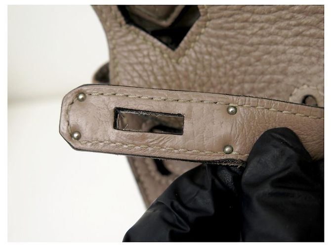 Hermès BORSA A MANO HERMES JYPSIERE 28 IN PELLE CLEMENCE TAUPE A TRACCOLLA - vista 7