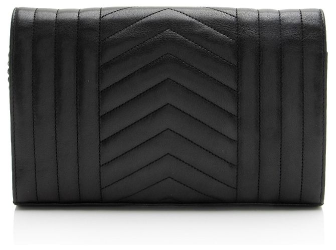 Autre Marque Portafoglio a catena monogram con pelle matelassé mista Saint Laurent - vista 3