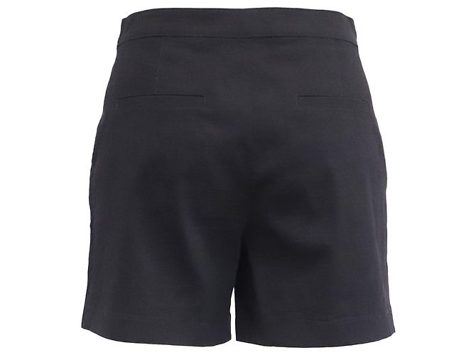 Pantaloncini sartoriali Theory in lino nero - vista 3