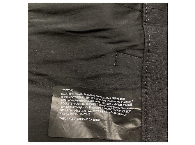 Pantaloncini sartoriali Theory in lino nero - vista 5