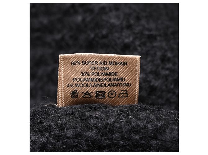 Cardigã aberto de malha tricotada Christopher Kane em mohair preto - vista 7