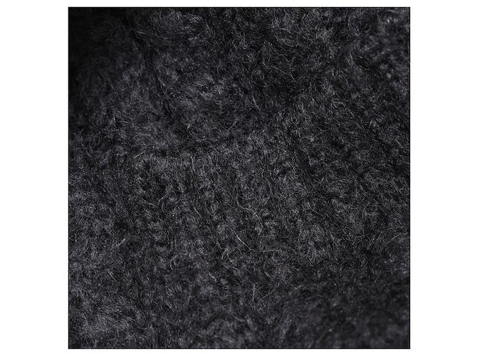 Cardigã aberto de malha tricotada Christopher Kane em mohair preto - vista 8