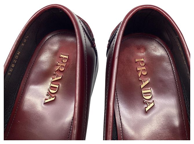 Mocassini Penny Prada in pelle rosso bordeaux - vista 10