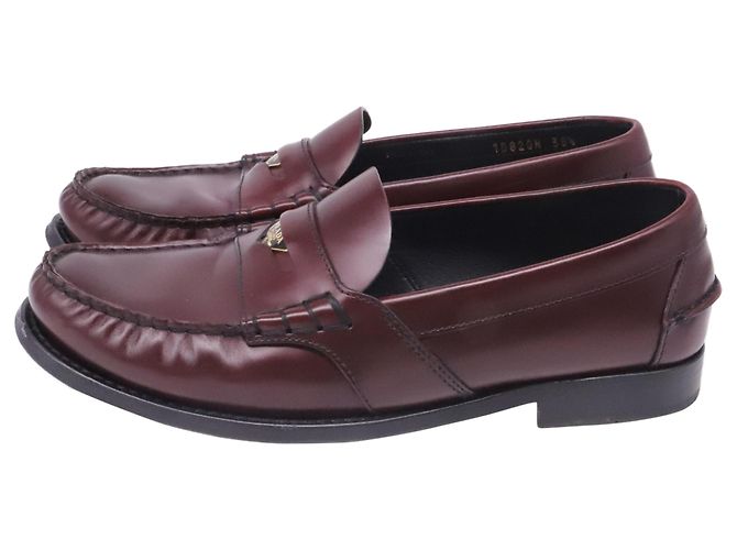 Mocassini Penny Prada in pelle rosso bordeaux - vista 4