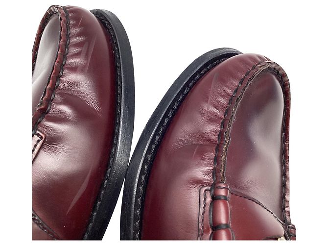 Mocassini Penny Prada in pelle rosso bordeaux - vista 8