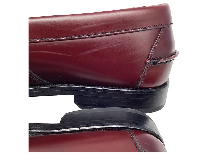 Mocassini Penny Prada in pelle rosso bordeaux - vista 9