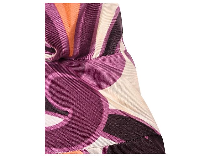 Top con stampa geometrica Miu Miu in seta multicolore - vista 10
