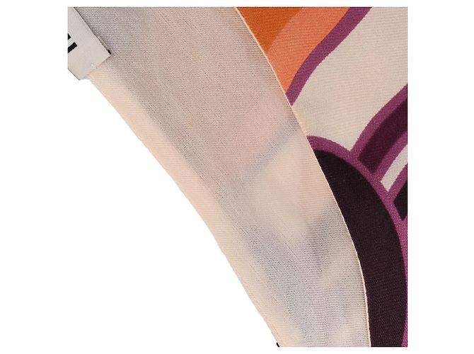 Top con stampa geometrica Miu Miu in seta multicolore - vista 7