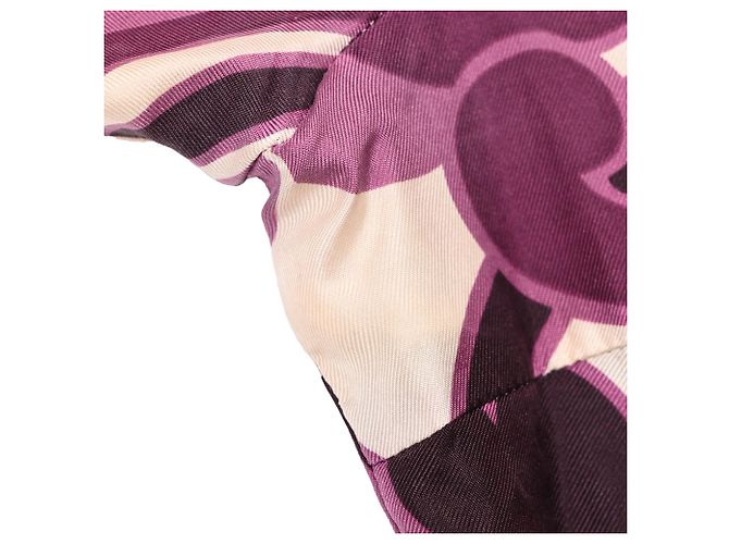 Top con stampa geometrica Miu Miu in seta multicolore - vista 9
