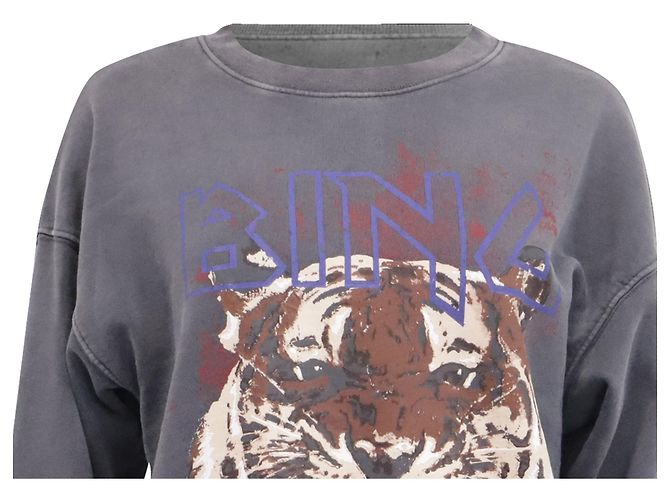 Sudadera con estampado gráfico Anine Bing en algodón gris - vista 2