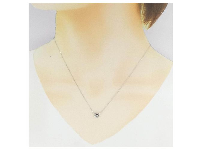 Autre Marque K10 Weißgold Diamant-Halskette - Ansicht 6