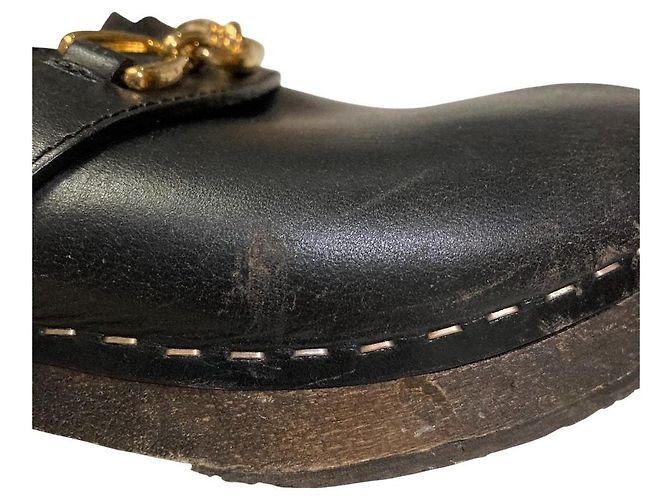 Céline Celine Les Bois Triomphe Chain Leather Clog Sandals - view 10