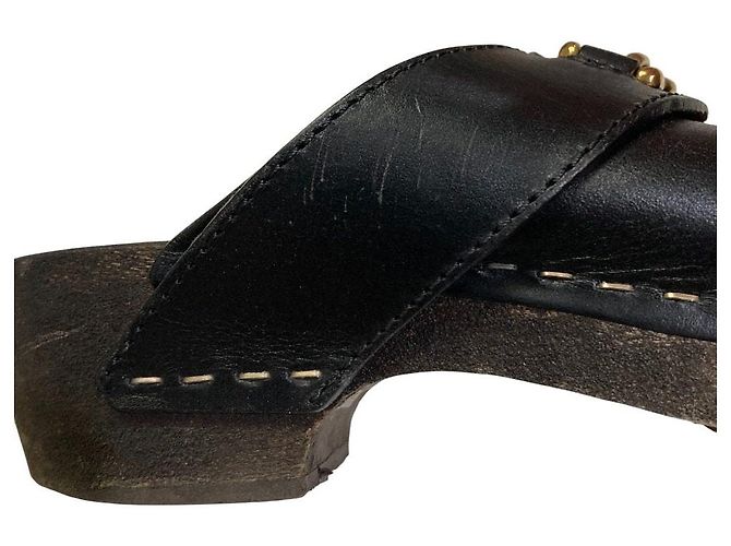 Céline Celine Les Bois Triomphe Chain Leather Clog Sandals - view 11