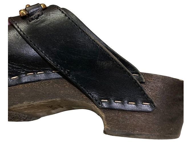 Céline Celine Les Bois Triomphe Chain Leather Clog Sandals - view 12