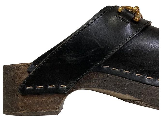 Céline Celine Les Bois Triomphe Chain Leather Clog Sandals - view 13