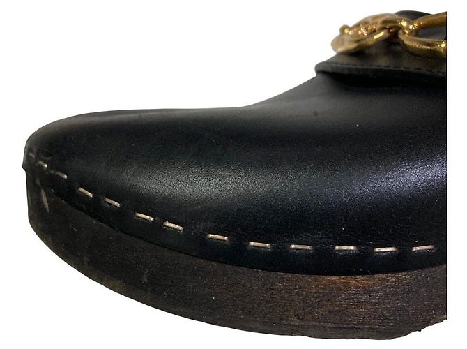 Céline Celine Les Bois Triomphe Chain Leather Clog Sandals - view 14