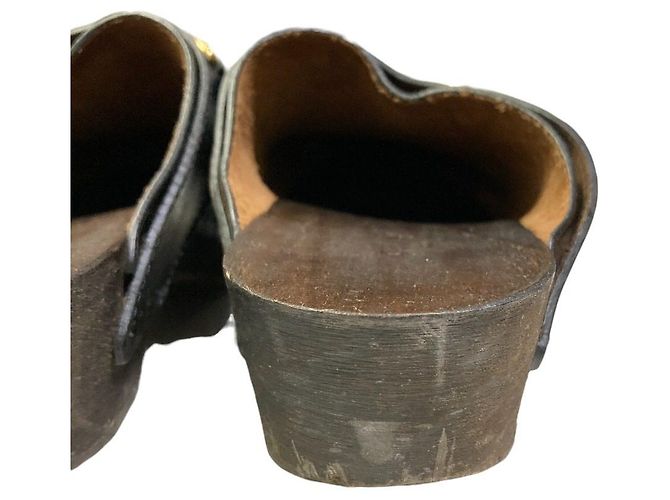 Céline Celine Les Bois Triomphe Chain Leather Clog Sandals - view 16