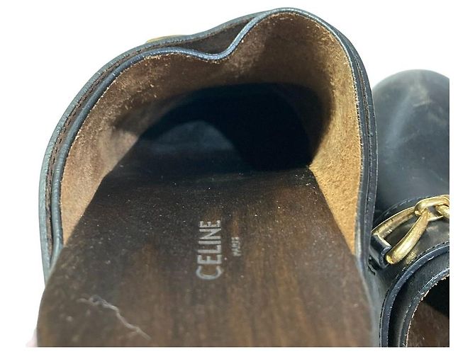 Céline Celine Les Bois Triomphe Chain Leather Clog Sandals - view 19