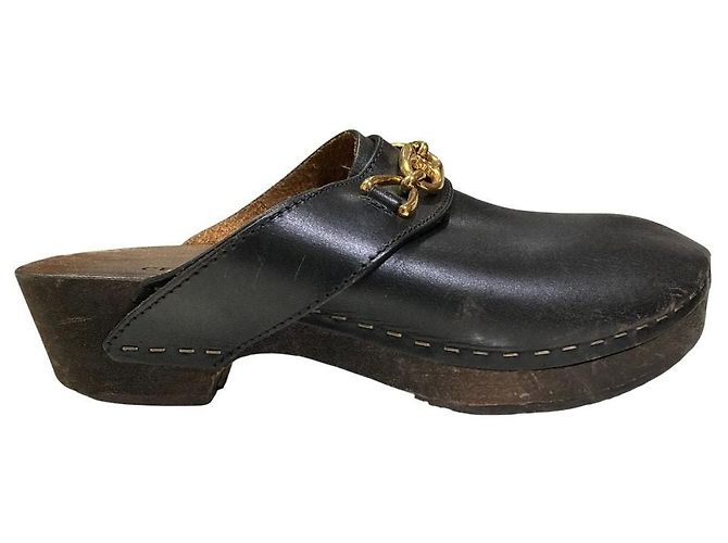 Céline Celine Les Bois Triomphe Chain Leather Clog Sandals - view 9