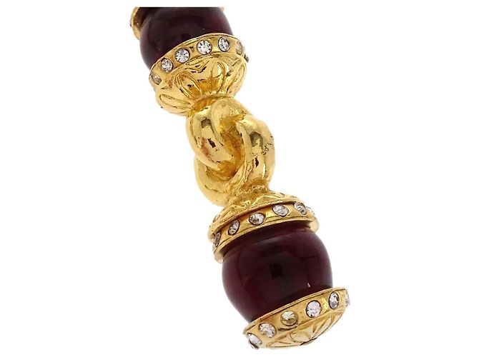 Pendente Chanel Vintage CC a Goccia in Metallo con Gripoix - vista 3