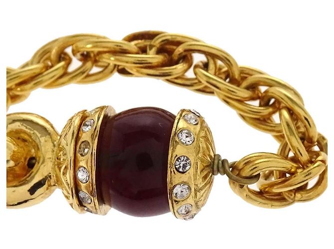 Pendente Chanel Vintage CC a Goccia in Metallo con Gripoix - vista 4