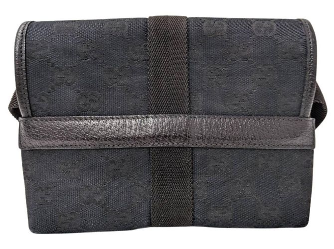 Gucci Handtasche aus schwarzem GG Canvas - Ansicht 2
