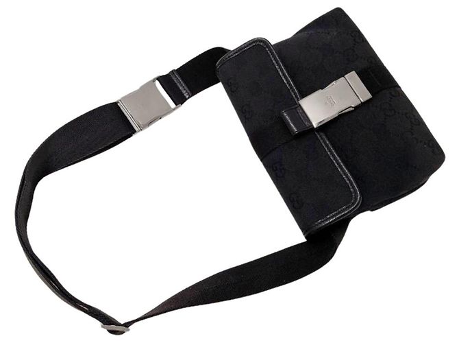 Gucci Handtasche aus schwarzem GG Canvas - Ansicht 6