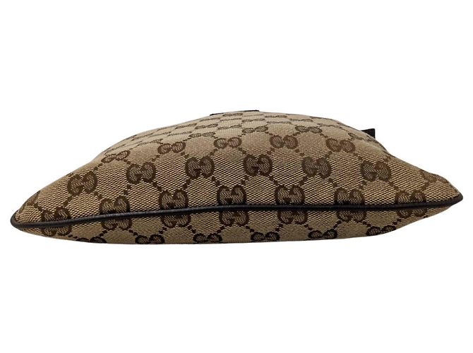 Borsa a tracolla Gucci in tela GG beige e marrone - vista 3