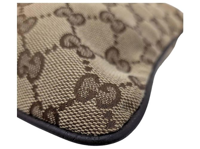 Borsa a tracolla Gucci in tela GG beige e marrone - vista 5
