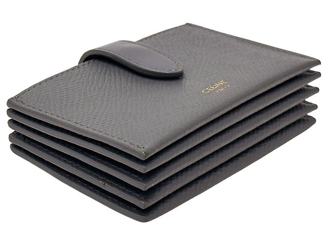 Céline Celine Leather Card Case in Gray - view 4