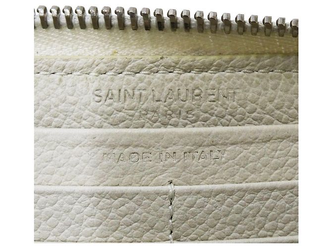 Autre Marque Portafoglio lungo Saint Laurent in pelle avorio - vista 8