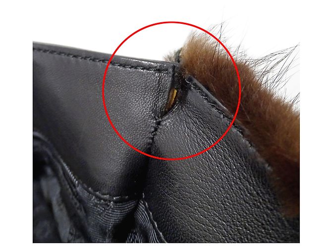 Sac à main Loewe en fourrure et cuir marron - vue 14