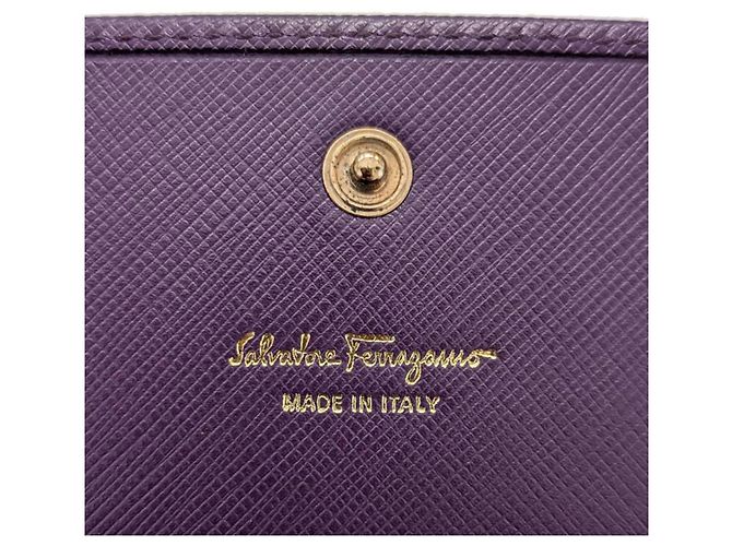 Portafoglio lungo in pelle viola Salvatore Ferragamo - vista 11