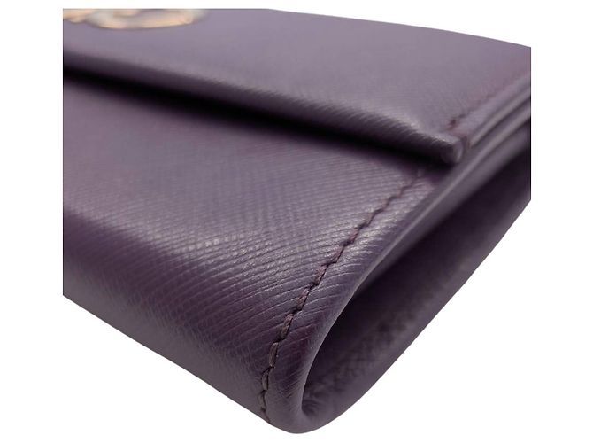 Portafoglio lungo in pelle viola Salvatore Ferragamo - vista 4