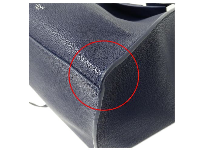 Big Bag Céline Celine Handtasche aus blauem Leder - Ansicht 11