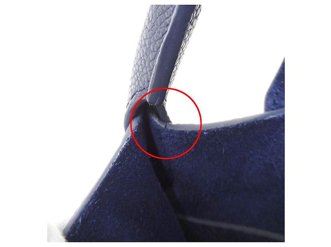 Big Bag Céline Celine Handtasche aus blauem Leder - Ansicht 9