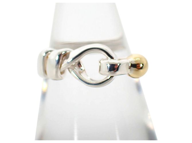 Autre Marque Anello a fascia Tiffany & Co. in argento sterling e oro giallo - vista 2