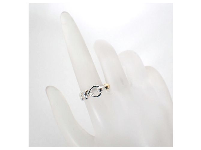 Autre Marque Anello a fascia Tiffany & Co. in argento sterling e oro giallo - vista 4