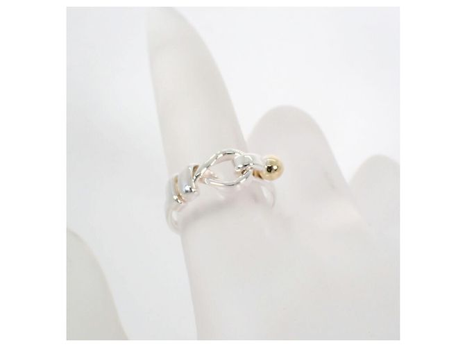 Autre Marque Anello a fascia Tiffany & Co. in argento sterling e oro giallo - vista 7