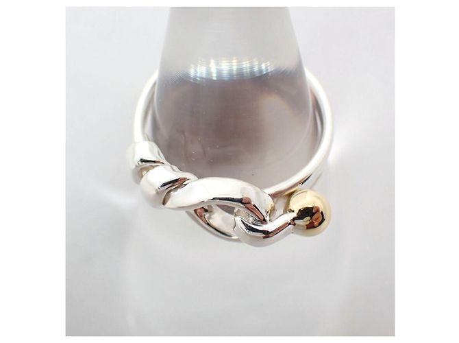 Autre Marque Anello a fascia Tiffany & Co. in argento sterling e oro giallo - vista 8