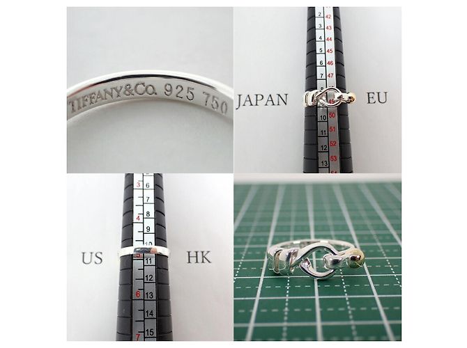 Autre Marque Anello a fascia Tiffany & Co. in argento sterling e oro giallo - vista 9