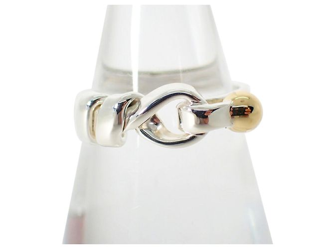 Autre Marque Anello a fascia Tiffany & Co. in argento sterling e oro giallo - vista 2