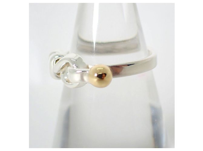 Autre Marque Anello a fascia Tiffany & Co. in argento sterling e oro giallo - vista 3