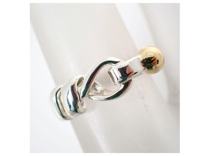 Autre Marque Anello a fascia Tiffany & Co. in argento sterling e oro giallo - vista 6