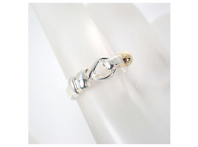 Autre Marque Anello a fascia Tiffany & Co. in argento sterling e oro giallo - vista 7